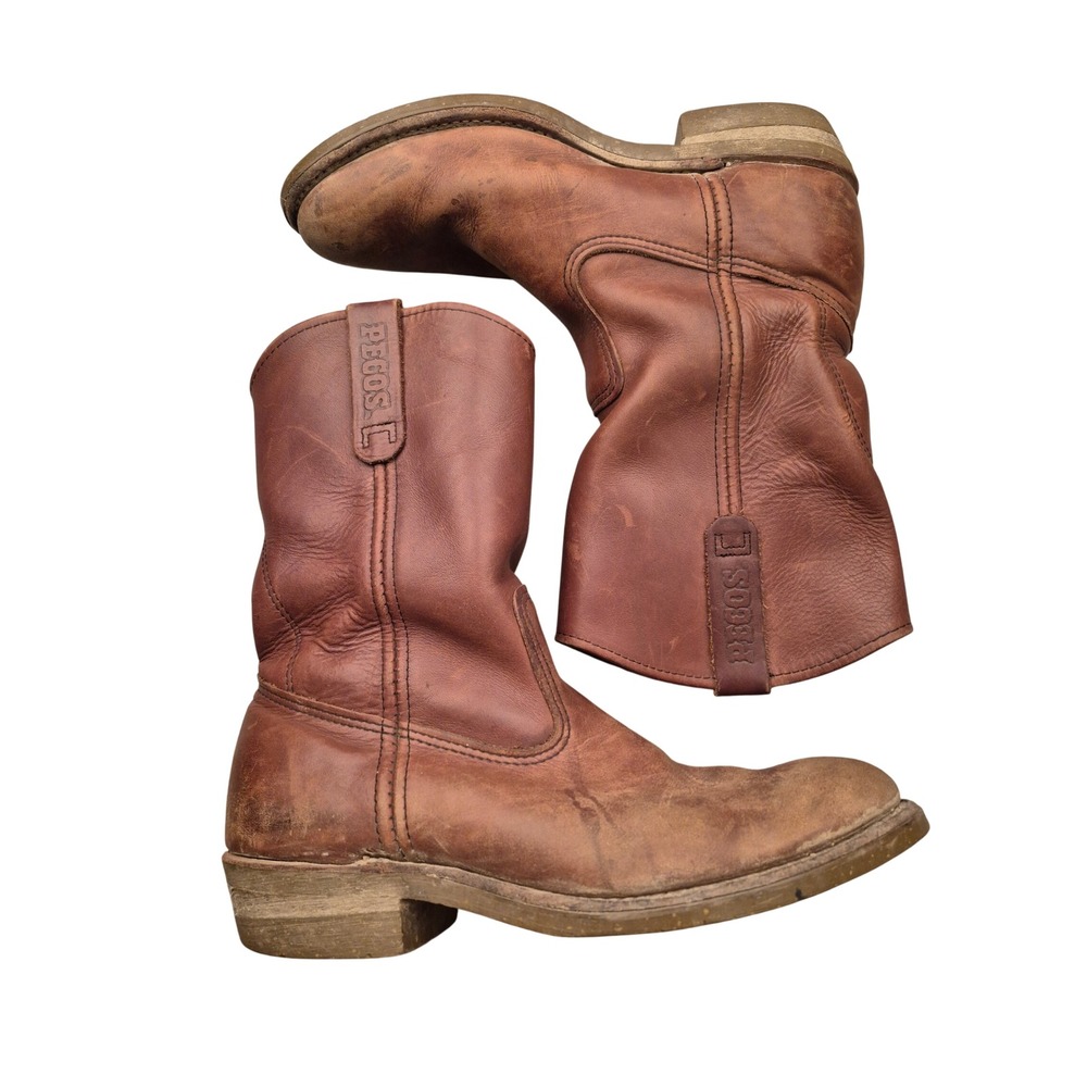 Red Wing 1155 Pecos Brown Leather Work Boots Mens Western Style Distressed 9.5 D